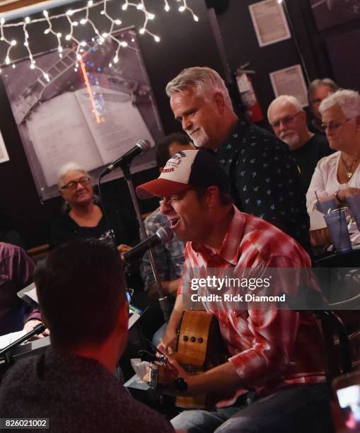 Singer/Songwriters Marty Morgan and JP Williams perform during "An Intimate Night With The Morgans" Lorrie Morgan, Marty Morgan And Guests at...