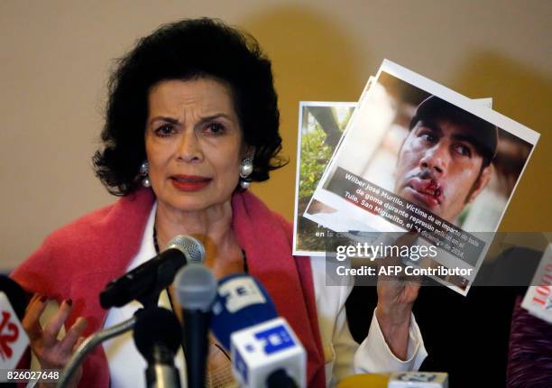 Nicaraguan former actress, human rights advocate and president of the Foundation which bears her name, Bianca Jagger, denounces police abuse on...