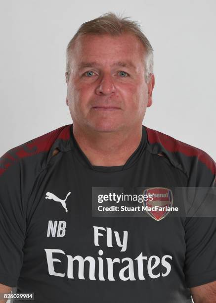 Arsenal 1st team coach Neil Banfield. Arsenal 1st team photocall at Emirates Stadium on August 3, 2017 in London, England.