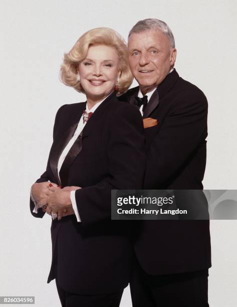 Frank and Barbara Sinatra pose for a portrait in 1990 in Los Angeles, California.