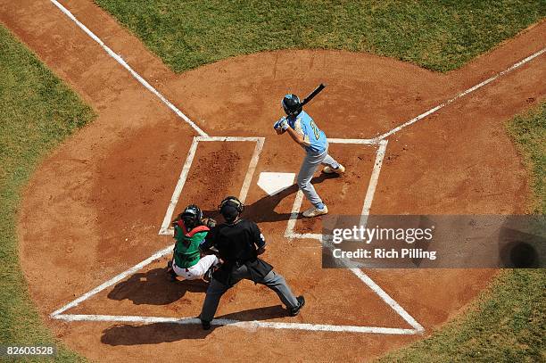 Pikai Winchester of the Waipio Little League team bats during the World Series Championship game against the Matamoros Little League team at Lamade...