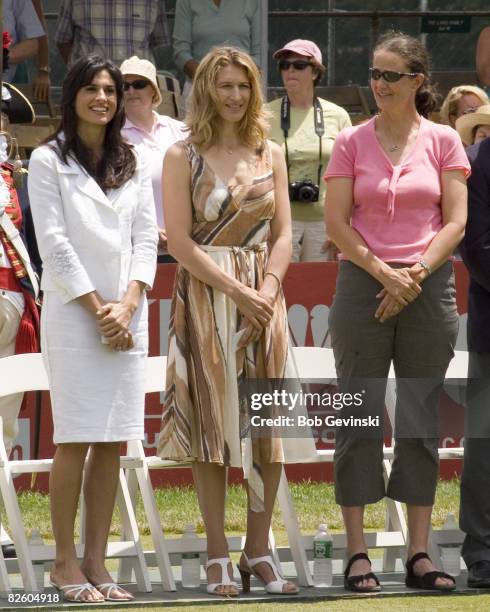 Gabriela Sabatini , Steffi Graf, and Pam Shriver during the 2006 International Tennis Hall of Fame Induction on Saturday, July 15, 2006 in Newport,...