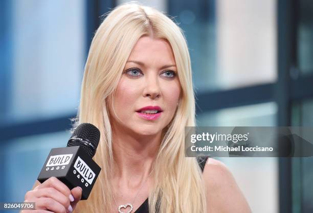 Actress Tara Reid visits the Build Series to discuss the film "Sharknado 5: Global Swarming" at Build Studio on August 3, 2017 in New York City.