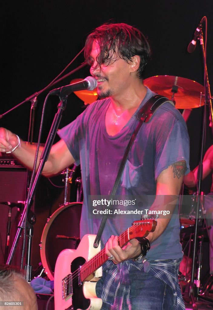 Johnny Depp And "The Kids" In Concert At Club Cinema