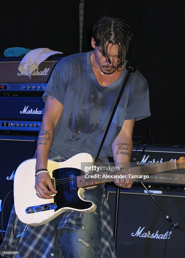 Johnny Depp And "The Kids" In Concert At Club Cinema