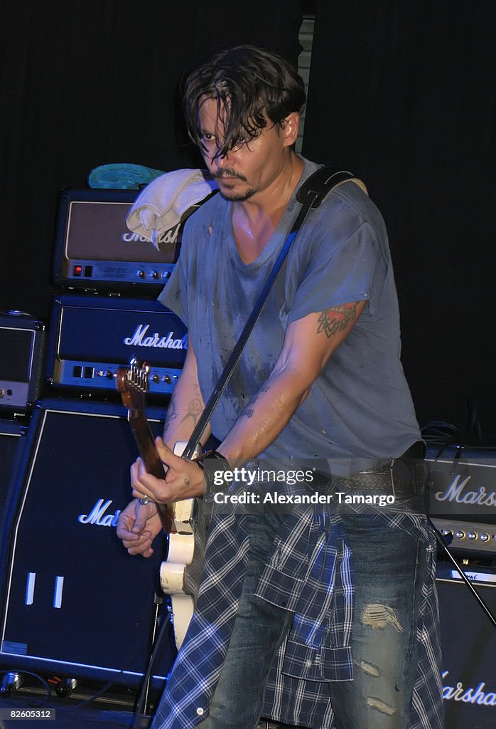 Johnny Depp And "The Kids" In Concert At Club Cinema