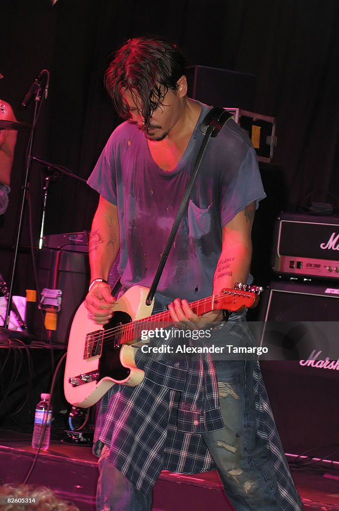 Johnny Depp And "The Kids" In Concert At Club Cinema