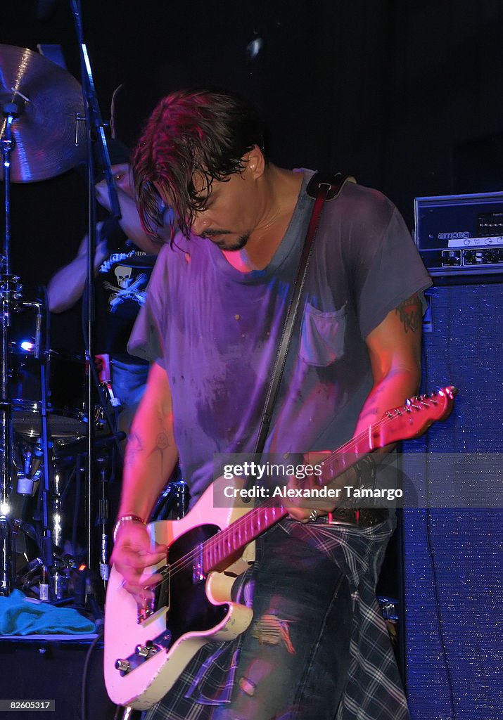 Johnny Depp And "The Kids" In Concert At Club Cinema