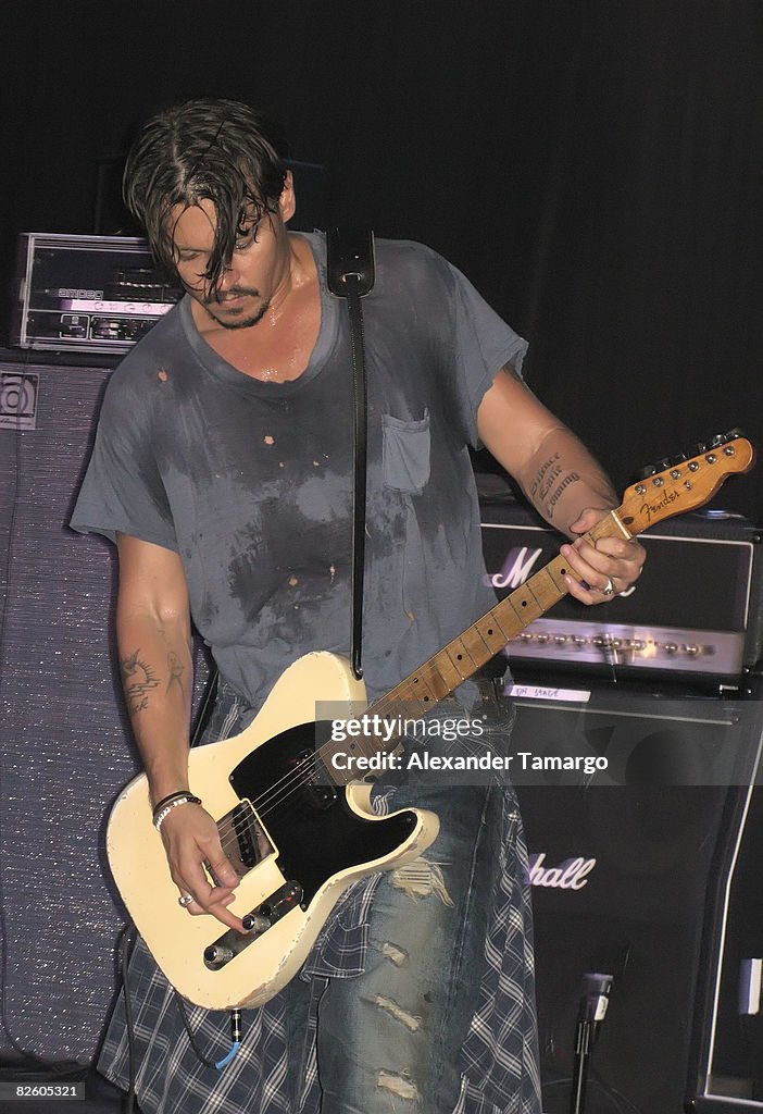 Johnny Depp And "The Kids" In Concert At Club Cinema