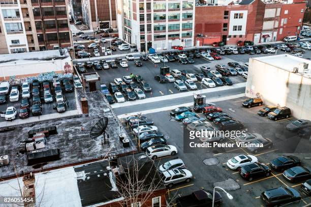 downtown philadelphia parking lots - philadelphia winter stock pictures, royalty-free photos & images