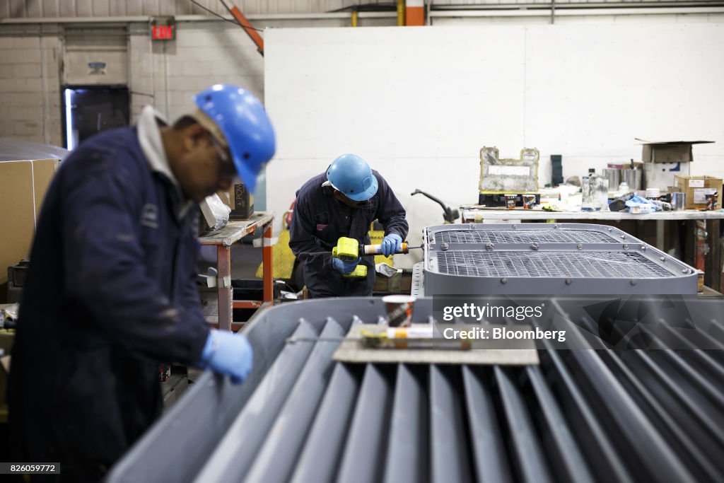 Factory Workers Ahead Of Canada Labor Force Unemployment Rate Figures Release