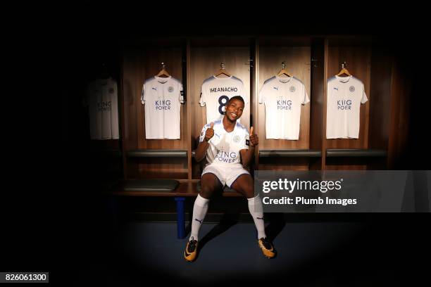 August 03: Leicester City announce the signing of Kelechi Iheanacho at King Power Stadium on August 3rd, 2017 in Leicester, United Kingdom.