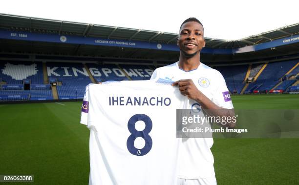 August 03: Leicester City announce the signing of Kelechi Iheanacho at King Power Stadium on August 3rd, 2017 in Leicester, United Kingdom.