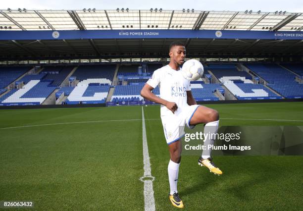 August 03: Leicester City announce the signing of Kelechi Iheanacho at King Power Stadium on August 3rd, 2017 in Leicester, United Kingdom.