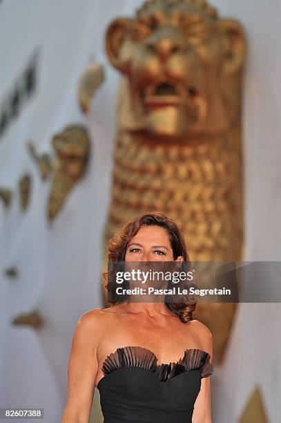 Actress Monica Guerritore attends the 'Un Giorno Perfetto' film premiere at the Sala Grande during the 65th Venice Film Festival on August 30, 2008...
