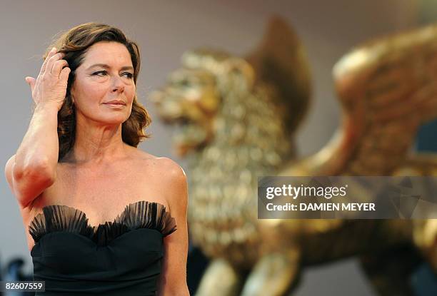 Italy's actress Monica Guerritore poses before the screaming of the movie "Un Giorno Perfetto" directed by Turkey's director Ferzan Ozpetek during...
