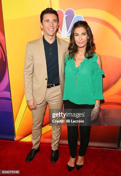 Billy Flynn and Kristian Alfonso attend the 2017 Summer TCA Tour 'NBCUniversal Press Tour' on August 03, 2017 in Los Angeles, California.