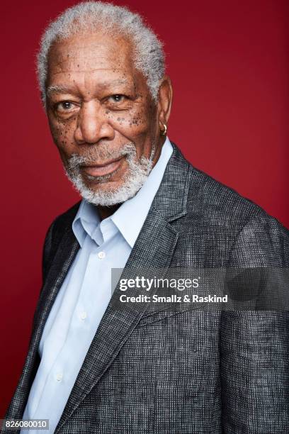 Actor Morgan Freeman poses for portrait session at the 2017 Summer TCA session for National Geographic Channel's 'The Story of Us with Morgan...