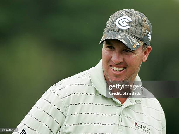 Boo Weekley watches play during the second round of the Deutsche Bank Championship held at TPC Boston on August 30, 2008 in Norton, Massachusetts.