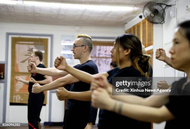 Aug. 3, 2017: Alex Richter gives lessons to his high-level students at his Kung Fu school "City Wing Tsun" in New York, the United States, July 12,...