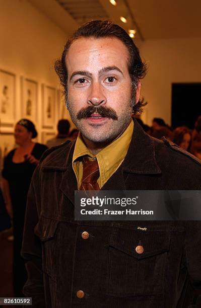 Actor Jason Lee hosts the opening night reception of Mercedes Helnwein's "Whistling Past The Graveyard" art exhibition on August 30, 2008 at the...