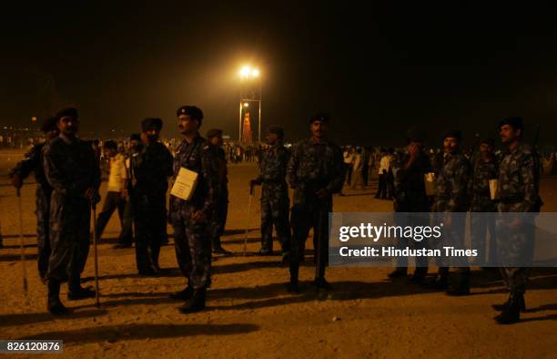 New Year Celebration - Security Alert - Rapid action force during the new year at Girgaum chowpatty.