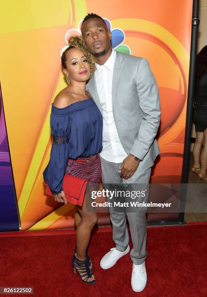 Essence Atkins and Marlon Wayans at the NBCUniversal Summer TCA Press Tour at The Beverly Hilton Hotel on August 3, 2017 in Beverly Hills, California.