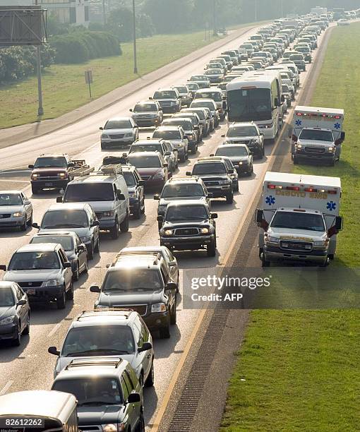 Contraflow traffic began in the New Orleans area seen here in Metairie in Jefferson Parish on Interstate I-10 West August 31, 2008. Killer Hurricane...