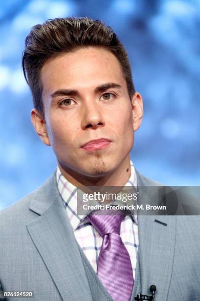 Short Track Speed Skating Analyst Apolo Ohno of ''The Winter Olympics' panel speaks onstage during the NBCUniversal portion of the 2017 Summer...
