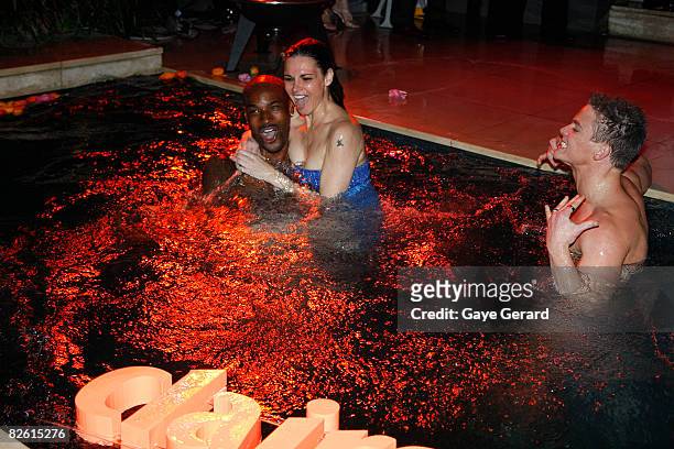 Model and Judge of TV Show "Make me a Super Model " Tyson Beckford and Designer Tali Jatali go wild and jump in the pool at the Marie Claire Fashion...