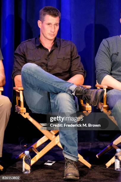 Actor Brendan Fehr of 'The Night Shift' speaks onstage during the NBCUniversal portion of the 2017 Summer Television Critics Association Press Tour...