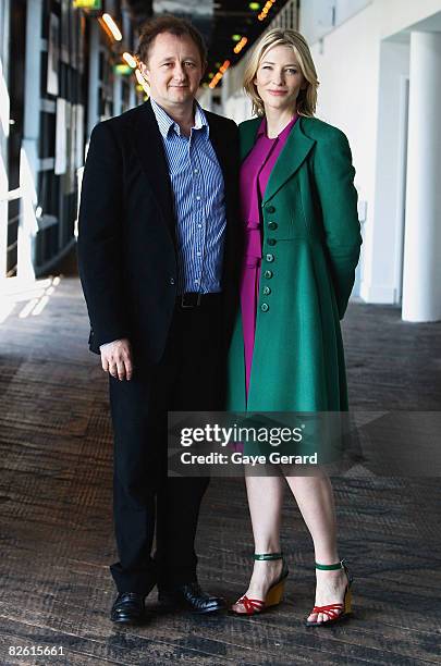 Cate Blanchett and husband Andrew Upton pose at the official launch of the Sydney Theatre Company's "2009 Main Stage Season" at the Wharf Restaurant...