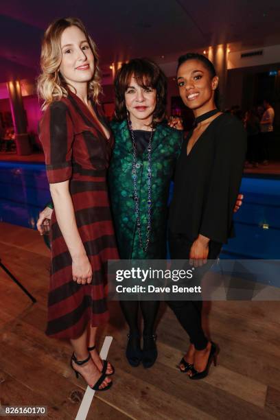 Laura Carmichael, Stockard Channing and Freema Agyeman attend the press night after party for "Apologia" at the Haymarket Hotel on August 3, 2017 in...