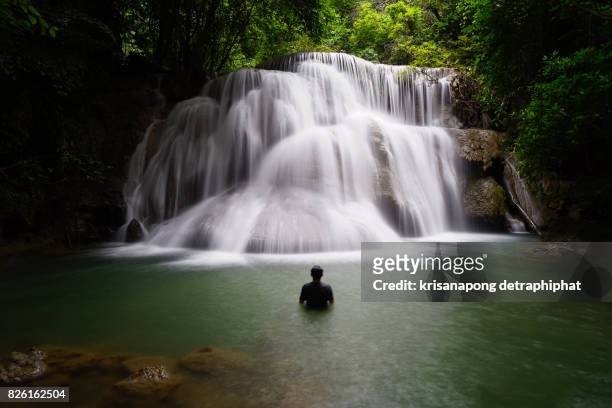 Huaymaekamin Waterfall is beautiful waterfall in Kanchanaburi , Thailand