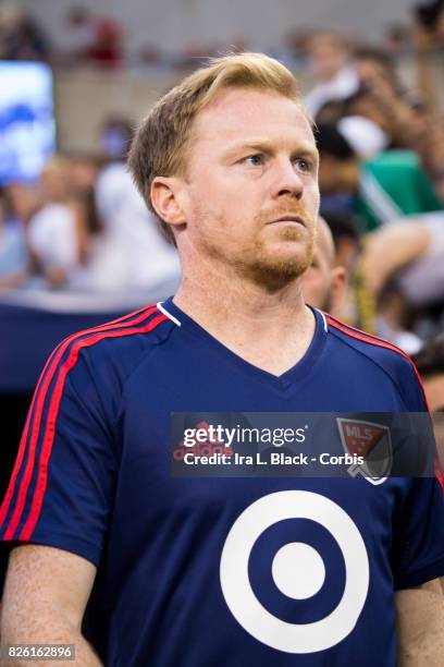 Dax McCarty of United States at the start of the MLS All-Star match between the MLS All-Stars and Real Madrid at the Soldier Field on August 02, 2017...