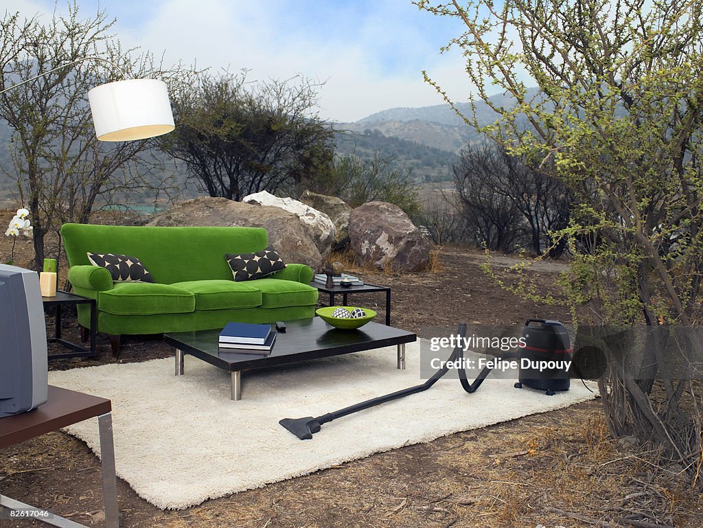 Living room in natural environment