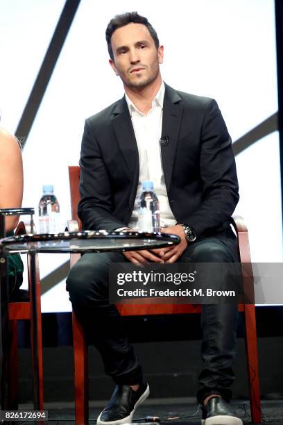 Athlete/investor Jeremy Bloom of 'Adventure Capitalists' speaks onstage during the NBCUniversal portion of the 2017 Summer Television Critics...