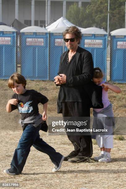 Al Pacino , his son Anton James and his daughter Olivia Rose are seen at the Malibu Fair on August 31, 2008 in Malibu, California.