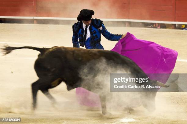 Spanish bullfighter Cayetano Rivera performs at the Palma de Mallorca Bullring on August 3, 2017 in Palma de Mallorca, Spain.