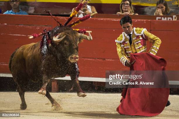 Spanish bullfighter Francisco Rivera performs at the Palma de Mallorca Bullring on August 3, 2017 in Palma de Mallorca, Spain.