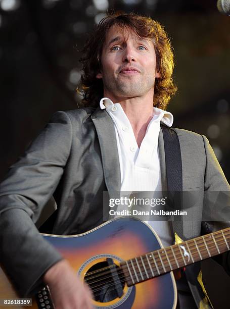 James Blunt performs at the Marymoor Amphitheater on August 30, 2008 in Redmond, Washington.