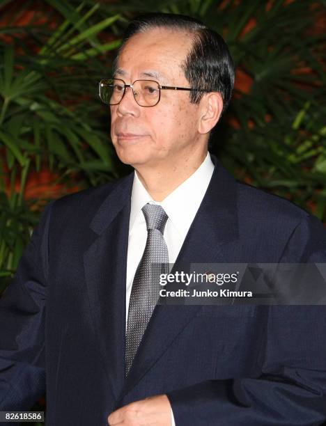 Japanese Prime Minister Yasuo Fukuda leaves his official residence after announcing his resignation, citing difficulties in implementing key policies...