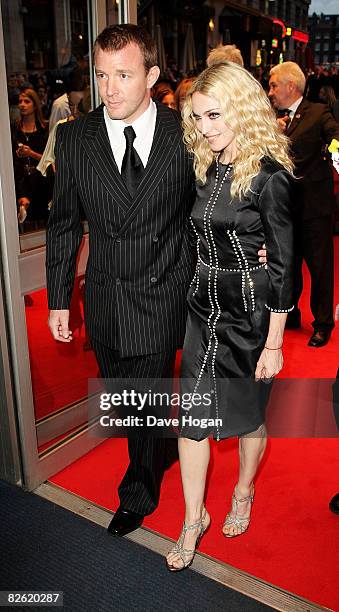 Guy Ritchie and Madonna arrives at the world premiere of 'RocknRolla' at the Odeon cinema, Leicester Square on September 1, 2008 in London, England.