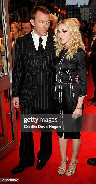 Guy Ritchie and Madonna arrives at the world premiere of 'RocknRolla' at the Odeon cinema, Leicester Square on September 1, 2008 in London, England.