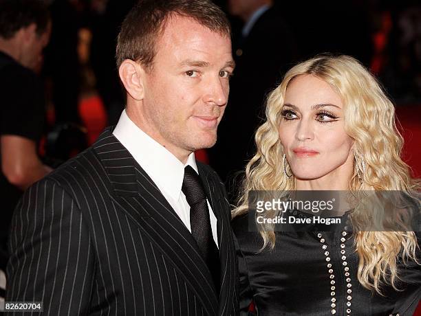 Guy Ritchie and Madonna arrive at the world premiere of 'RocknRolla' at the Odeon cinema, Leicester Square on September 1, 2008 in London, England.