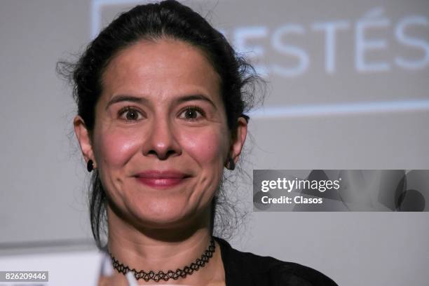 Arcelia Ramirez poses during a press conerence as part of the XVI Edition of Macabro Film Festival at Cineteca Nacional on August 03, 2017 in Mexico...