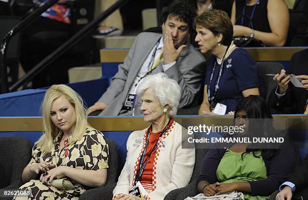 Roberta McCain, mother of Republican presidential candidate John McCain, is seen with John McCain's daughters Meghan McCain and Bridget McCain in...