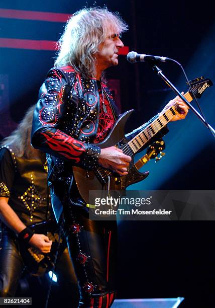 Glenn Tipton of Judas Priest performs as part of the Metal Masters Tour 2008 at Shoreline Amphitheatre on August 31, 2008 in Mountain View,...