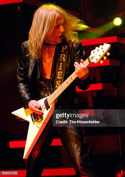 Downing of Judas Priest performs as part of the Metal Masters Tour 2008 at Shoreline Amphitheatre on August 31, 2008 in Mountain View, California.