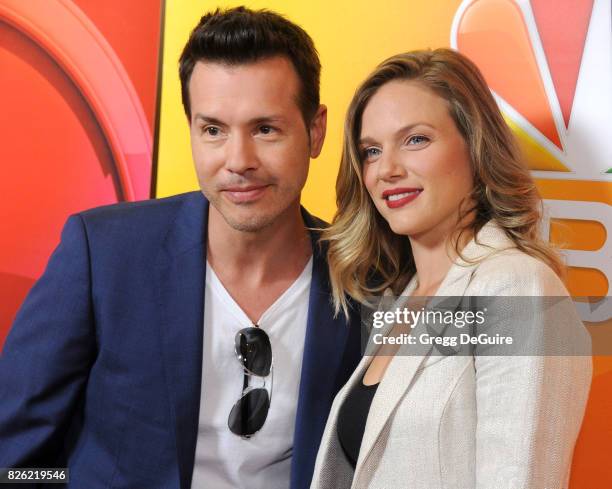 Jon Seda and Tracy Spiridakos arrive at the 2017 Summer TCA Tour - NBC Press Tour at The Beverly Hilton Hotel on August 3, 2017 in Beverly Hills,...